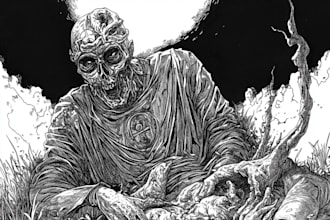 draw black and white illustration from your photo