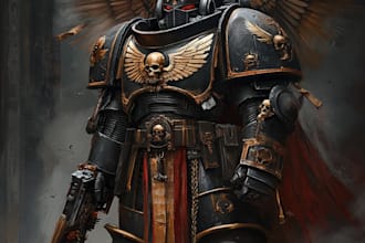 make your favorite warhammer 40k character art illustration