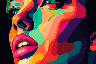 abstract art, portrait, oil paint, digital art in unique style