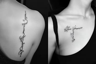 design a cute tattoo in dotwork
