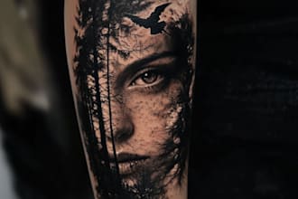 draw  old school or traditional style tattoo logo design