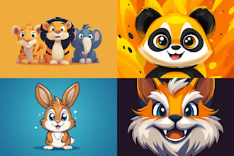 design catchy animal cartoon, logo, mascot character