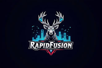 do deer esport mascot logo design with company