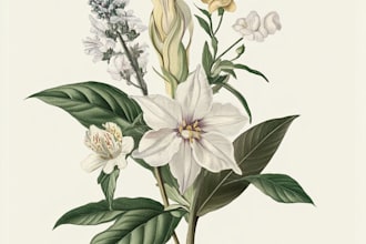 do line art illustration botanical and flower beautifully