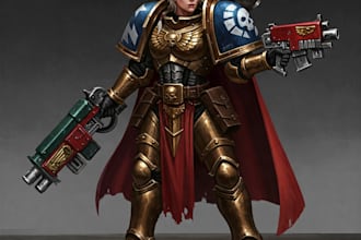 paint warhammer 40k, space marine portrait art