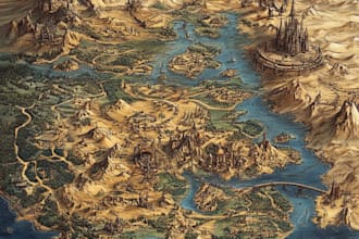 make a fine line parchment maps for you