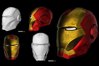do 3d mask modeling 3d headbust 3d face model 3d helment cosplay 3d character