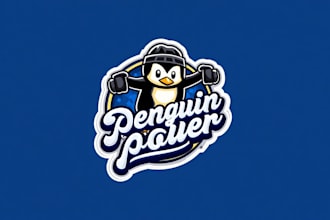 do penguin hockey team mascot logo design