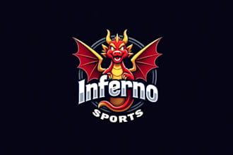 do awesome dragon sport mascot logo design