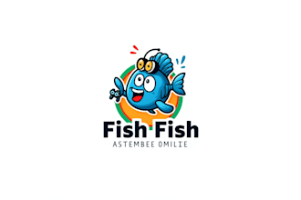 do fish gaming mascot logo design with business