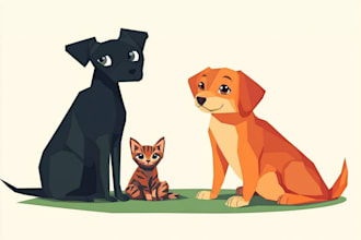 create cartoon vector animal in a simple style