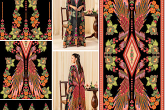 design seamless repeat patterns for fabric textile on demand