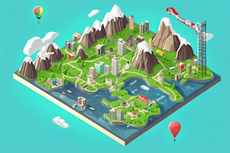 draw a unique vector or isometric map