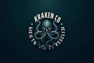 do kraken mascot logo design with company