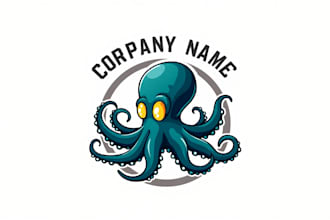 do badge octopus blade isolated mascot logo