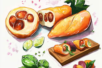 draw any food illustration you want