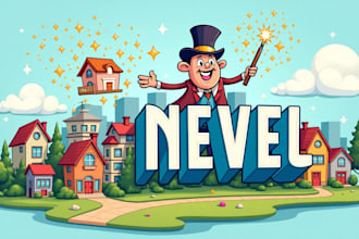 do awesome real estate magic trick mascot logo