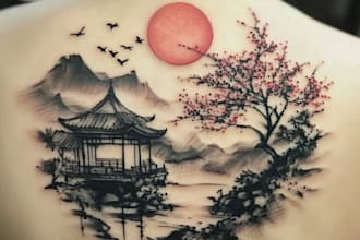 draw a japanese or oriental tattoo design for you