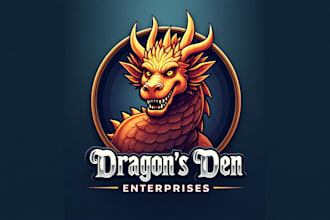 do dragon king mascot logo design with 1 day delivery