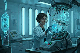 paint a sci fi, star wars character and illustration