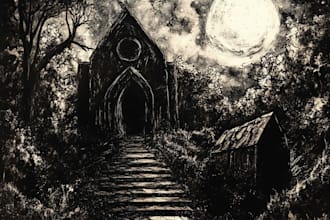 make fantasy or dark creepy horror art illustration