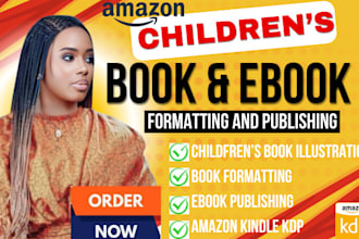 do children story book formatting, ebook publishing layout design for amazon kdp
