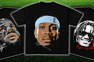 design vintage big face bootleg tshirt design