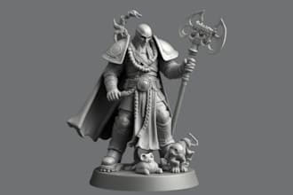 sculpt 3d miniature, 3d model, 40k warhammer, tabletop for 3d printing