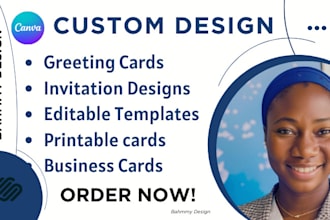 design canva editable templates, digital wedding card, thank you greeting card