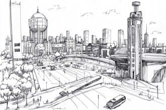 make hand draw architecture and urban design sketches
