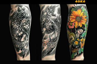 create custom tattoo design, sleeve tattoo artist
