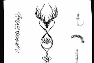 design a cute tattoo in dotwork
