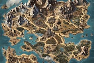 create fantasy world map design rpg custom map illustration