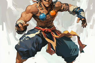 fantasy character art ,2d game character art in unique style