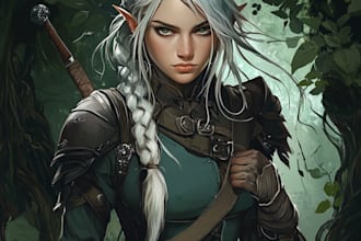 draw dnd character art and dnd character illustration