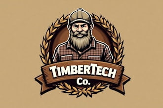 do loggers emblem label badge mascot logo design