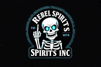 do skeleton middle finger mascot logo design