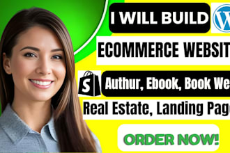 design ecommerce website author ebook website book real estate landing page