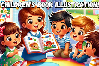 do children book illustration picture cartoon book kids colorbook illustration