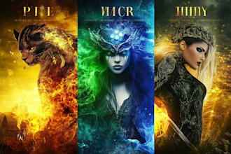 make fantasy book cover design, thriller, horror, fiction book cover