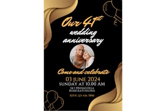 create wedding  anniversary invitation with canva