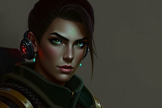 make sci fi character art and sci fi art, or concept art
