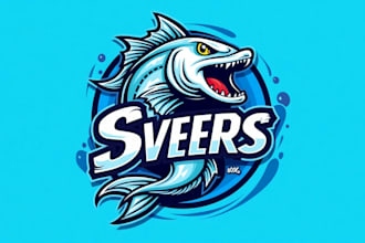 do ferocious fishes sports collection mascot logo