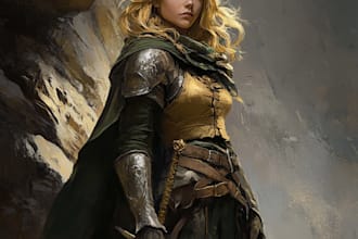 do your character fantasy art, game art character design