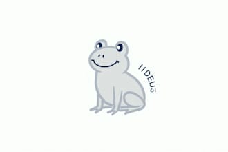 do white silhouette of frog mascot logo design