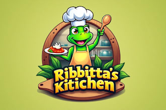 do wonderful frog chef cartoon mascot logo design