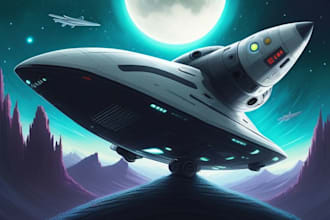 design spaceship, sci fi illustration and sci fi art