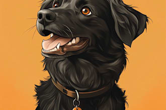 create your dogs or any pets into cartoon portrait