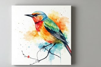design abstract watercolor canvas wall art