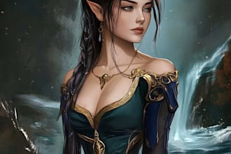 draw 2d sprite, fantasy game art, dnd, and character design